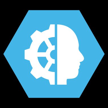 Cyborg vites düz vektör piktogram