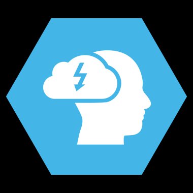 Beyin fırtınası düz vektör simgesi