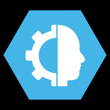 Cyborg Gear Flat Vektör Sembolü