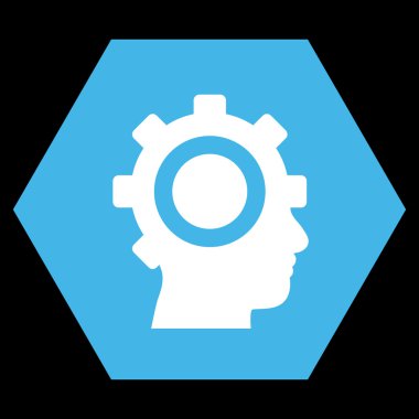 Cyborg Gear Flat Vektör Simgesi