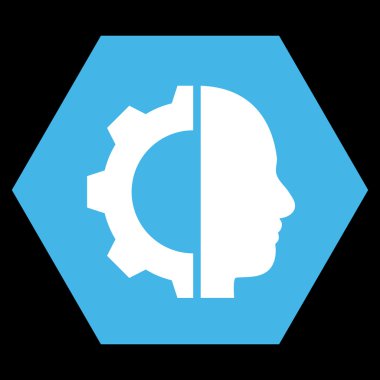 Cyborg Gear Flat Vektör Simgesi