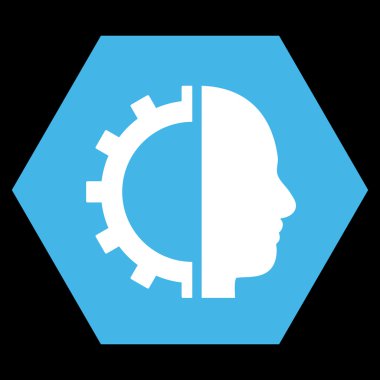 Cyborg vites düz vektör piktogram