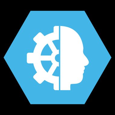 Cyborg Gear Flat Vektör Sembolü