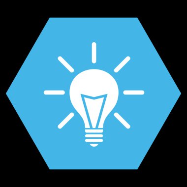 Elektrik ışığı düz vektör simgesi