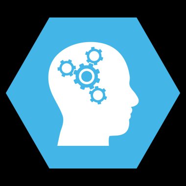 Beyin mekanik düz vektör piktogram