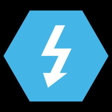 Yüksek Gerilim Düz Vektör Simgesi