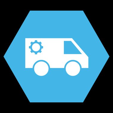 Servis Aracı Düz Vektör Sembolü