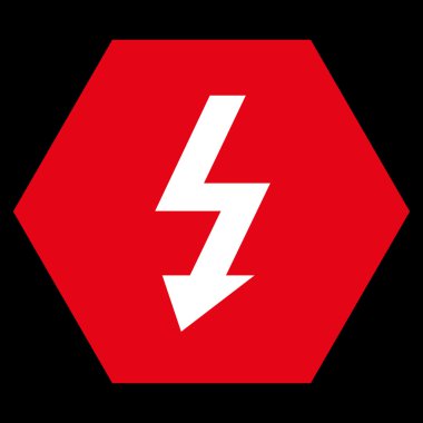 Yüksek gerilim düz vektör piktogram