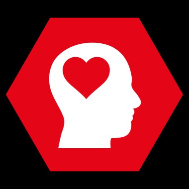 Sevgili baş düz vektör piktogram