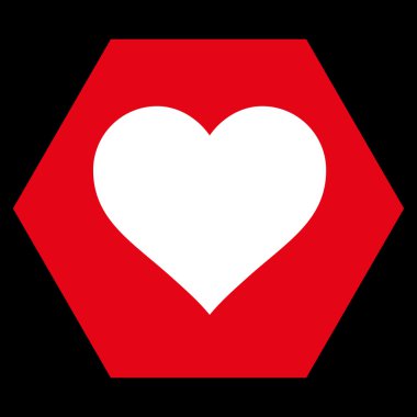 Aşk kalp düz vektör piktogram