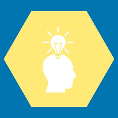 Dahi ampul düz vektör piktogram