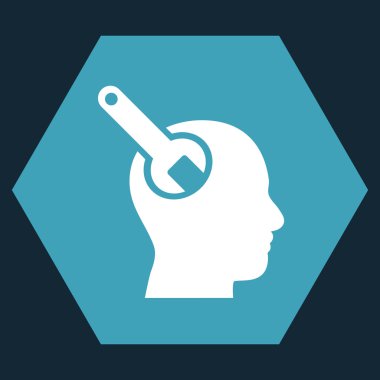 Beyin aracı düz vektör piktogram