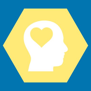 Sevgili baş düz vektör piktogram