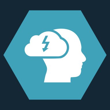 Beyin fırtınası düz vektör piktogram