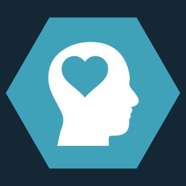 Sevgili baş düz vektör piktogram