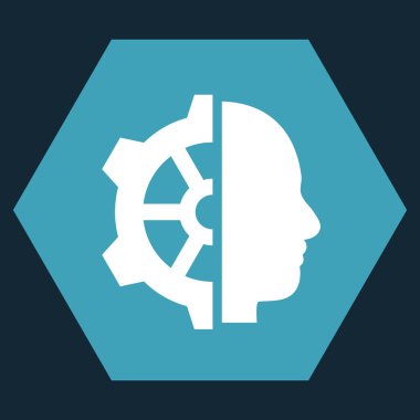 Cyborg Gear Flat Vektör Sembolü