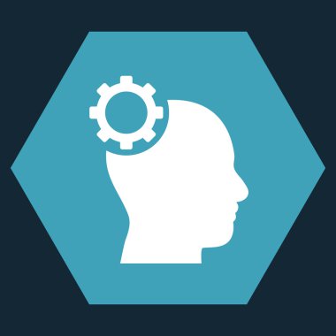 Akıl vites düz vektör piktogram