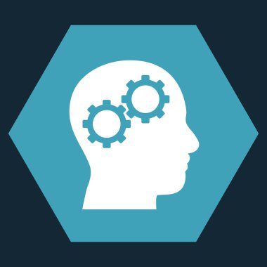 Beyin Dişlileri Düz Vektör Piktogramı