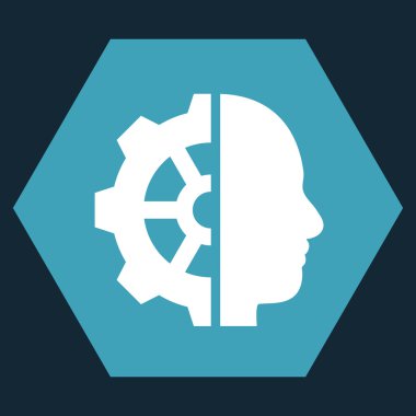 Cyborg Gear Flat Vektör Sembolü