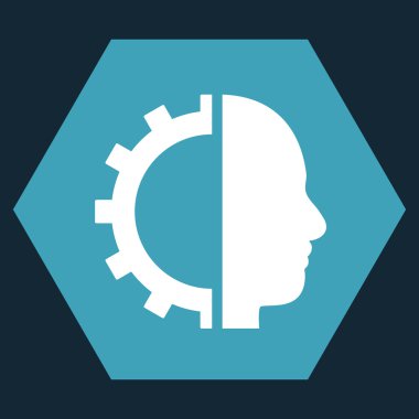 Cyborg Gear Flat Vektör Simgesi