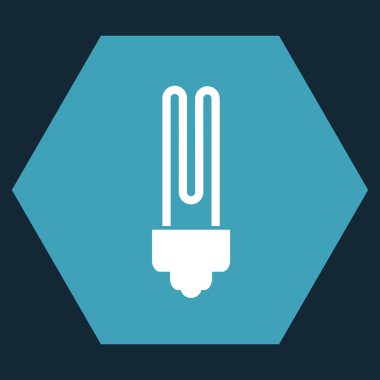 Floresan ampul düz vektör piktogram