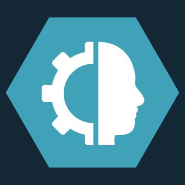 Cyborg Gear Flat Vektör Sembolü