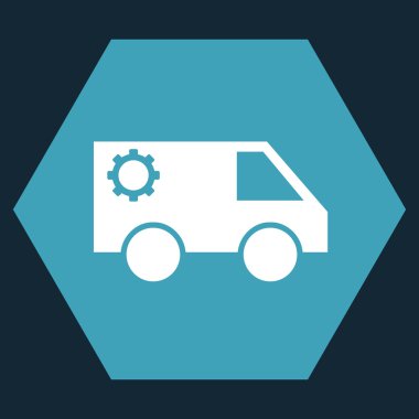 Hizmet araba düz vektör simgesi