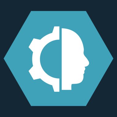 Cyborg Gear Flat Vektör Sembolü