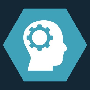 Intellect Gear Flat Vector Symbol