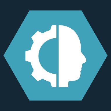 Cyborg Gear Flat Vektör Sembolü