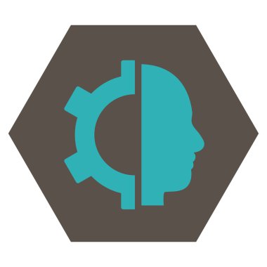 Cyborg Gear Flat Vektör Sembolü