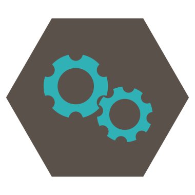 Dişliler Düz Vektör Piktogram