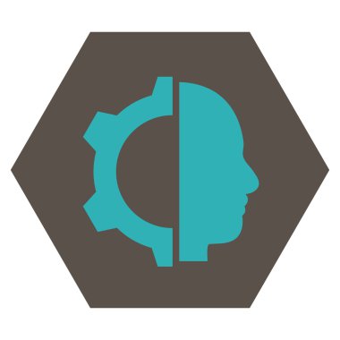 Cyborg vites düz vektör piktogram