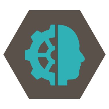 Cyborg Gear Flat Vektör Sembolü