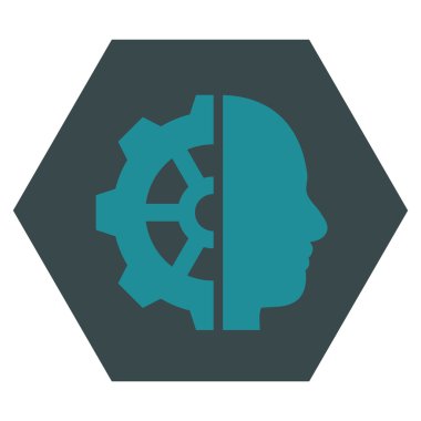 Cyborg Gear Flat Vektör Sembolü