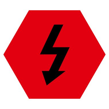 Yüksek gerilim düz vektör piktogram