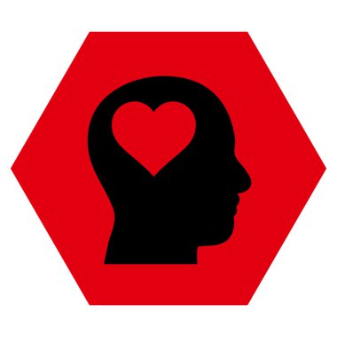 Lover Head Flat Vektör Sembolü