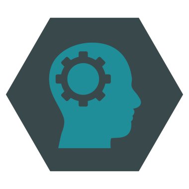 Intellect Gear Flat Vector Symbol
