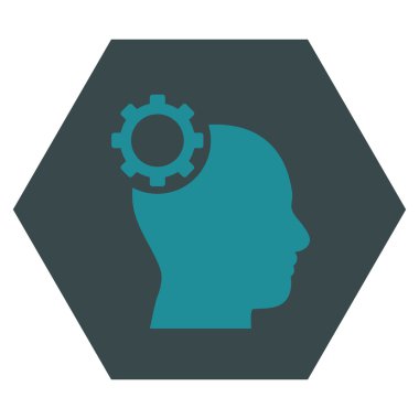 Intellect Gear Flat Vector Symbol
