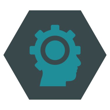 Cyborg Gear Flat Vektör Simgesi