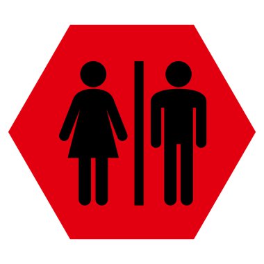 WC kişi düz vektör simgesi