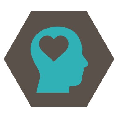 Lover Head Flat Vektör Sembolü