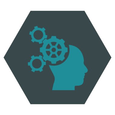 Beyin mekanik düz vektör piktogram