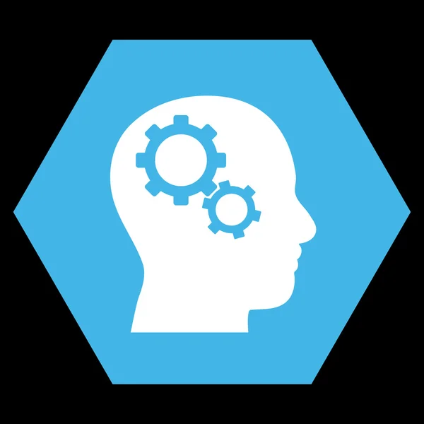 Brain Gears plat vector pictogram — Stockvector