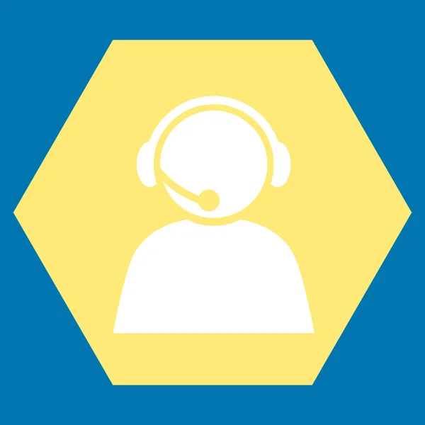 Call Center Operator platte Vector Pictogram — Stockvector