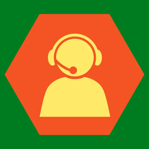 Call Center Operator platte Vector Pictogram — Stockvector