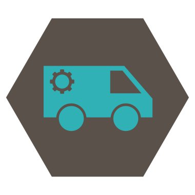 Hizmet araba düz vektör simgesi