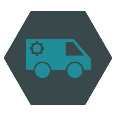 Servis Aracı Düz Vektör Sembolü