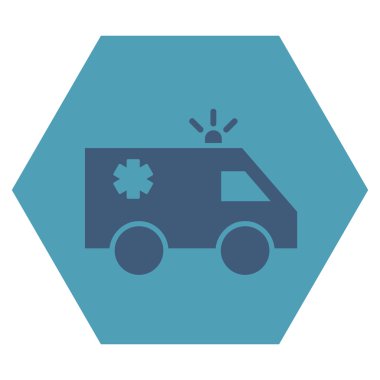 Acil araba düz vektör simgesi