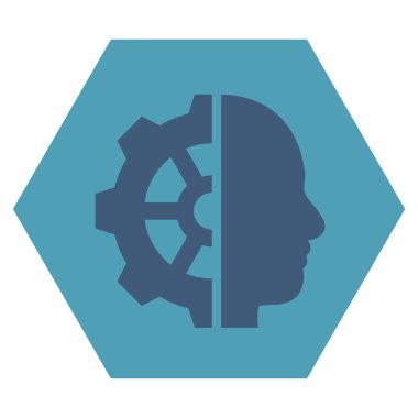 Cyborg Gear Flat Vektör Simgesi